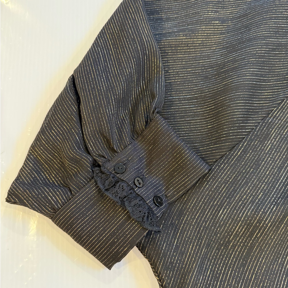 Zara Black/ Gold Sheer Duster Cardigan - Picture 14 of 14